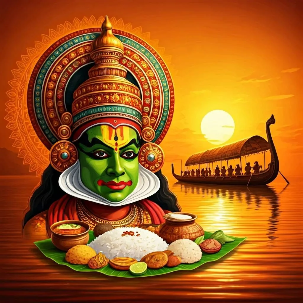 Onam special with Onam sadya and kathakali in Onam Poster