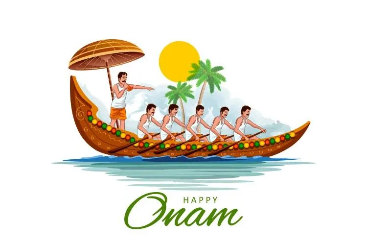 Onam Special with Vallam Kali Picture and Wooden umbrella