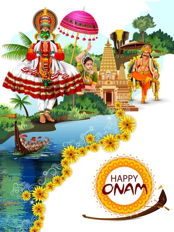 Onam with the image of Mahabali and Onam special temple