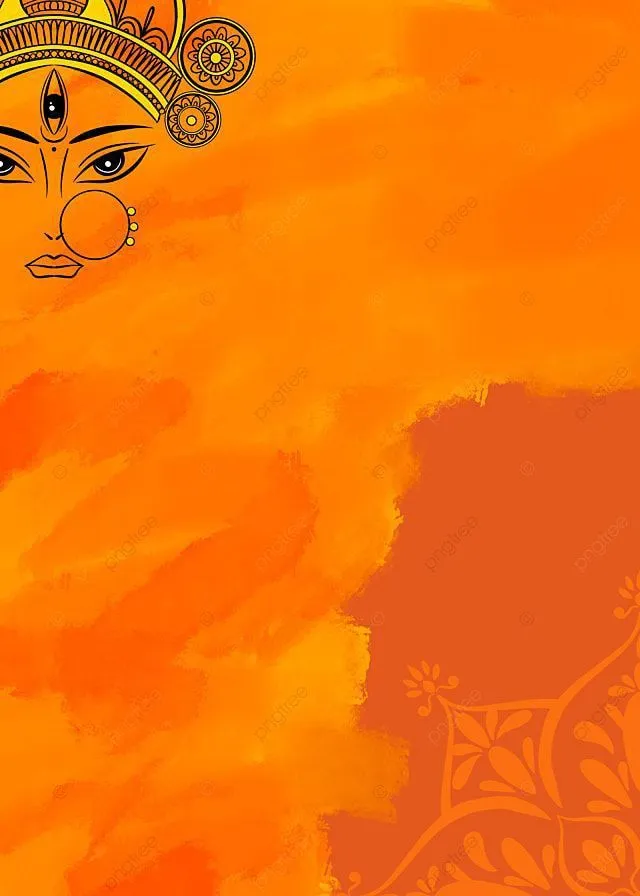 Orange water paint design with Kathakali image poster