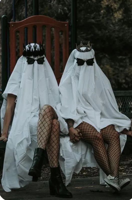 People Dressed as Ghosts for Halloween Festival