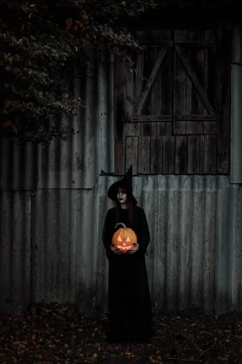 Person with Pumpkin Head an Autumn Halloween Theme image