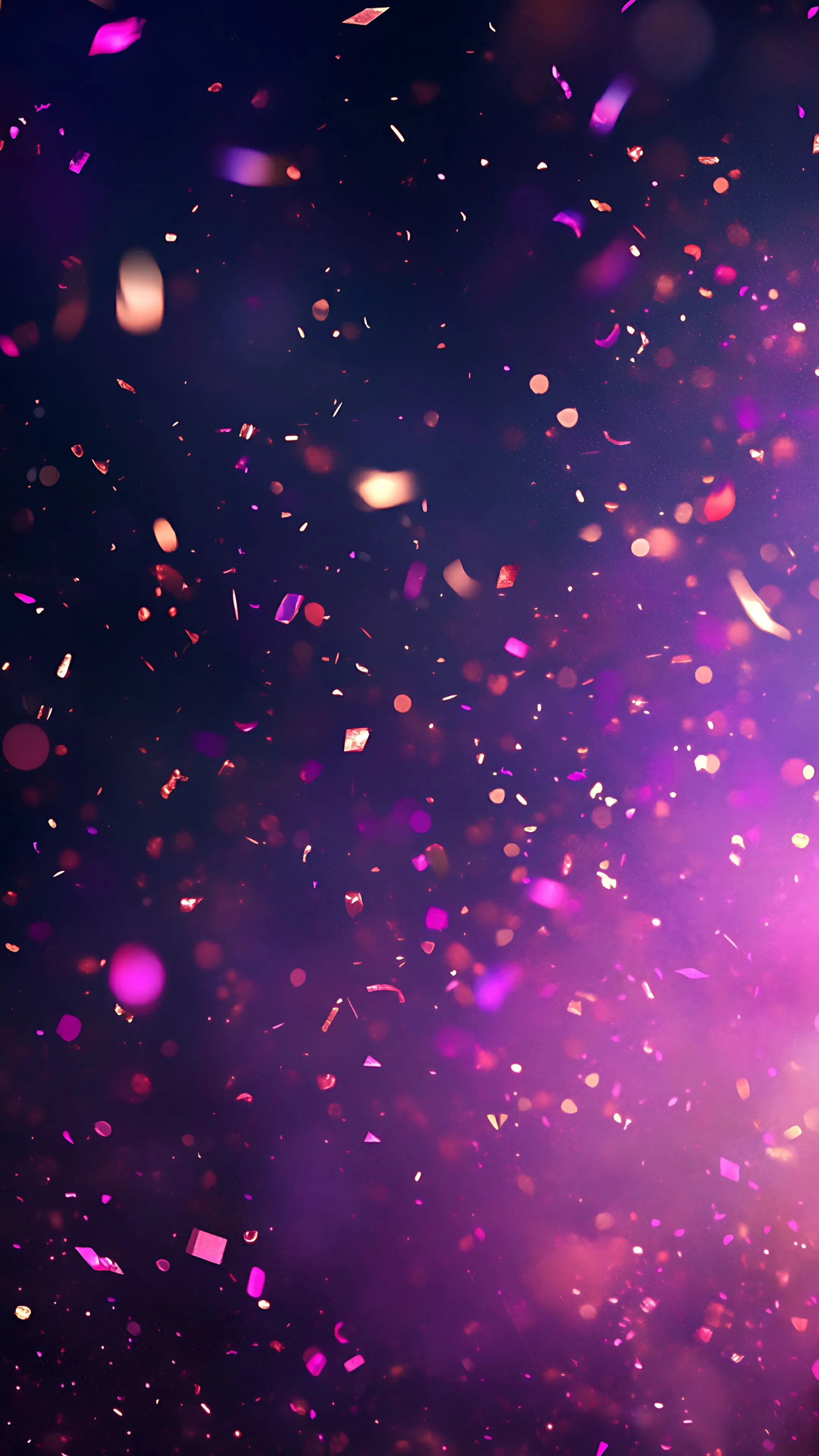Purple and Blue Fireworks Exploding in the Night Sky