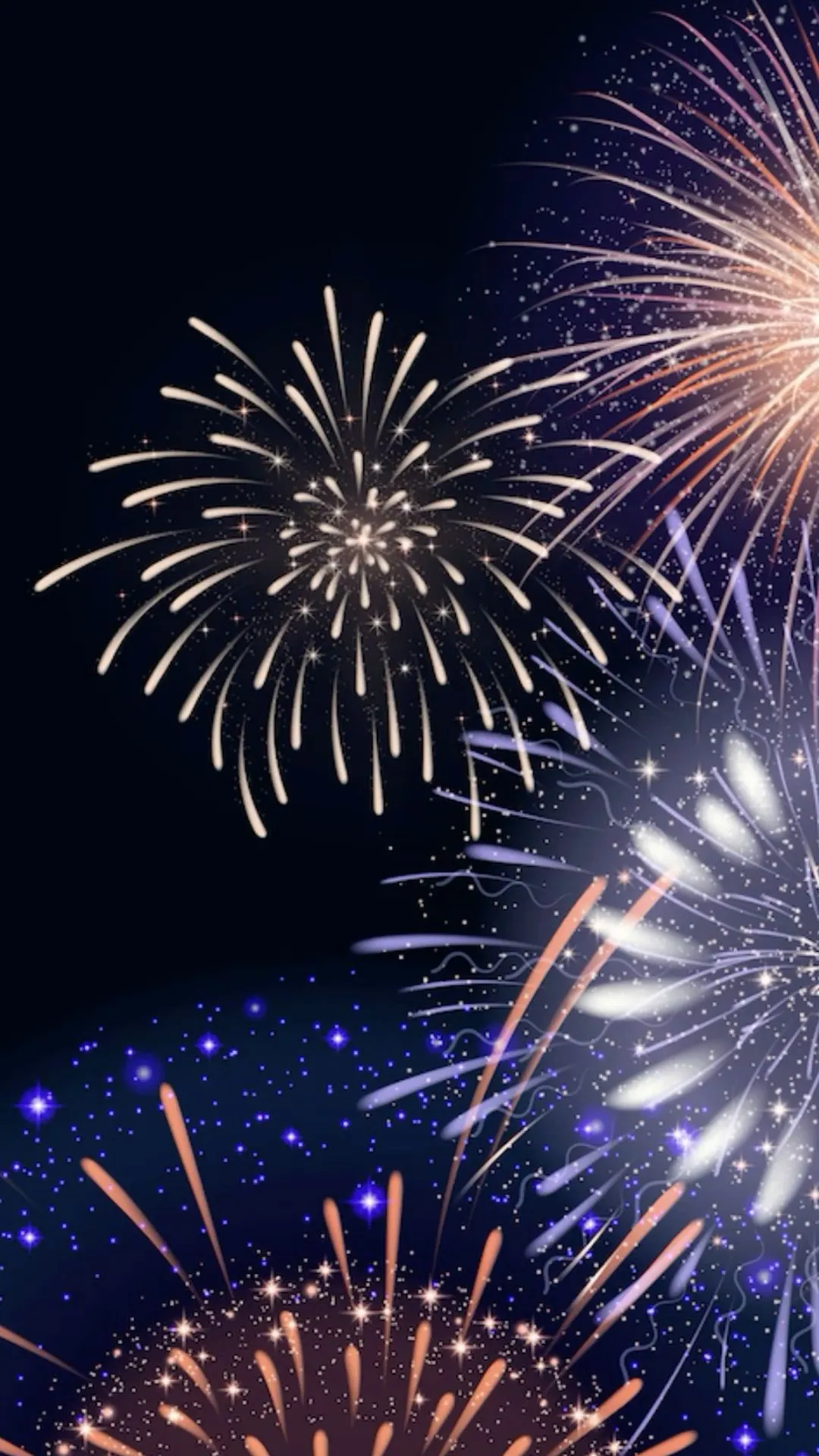 Radiant fireworks bloom in the sky with bright white light