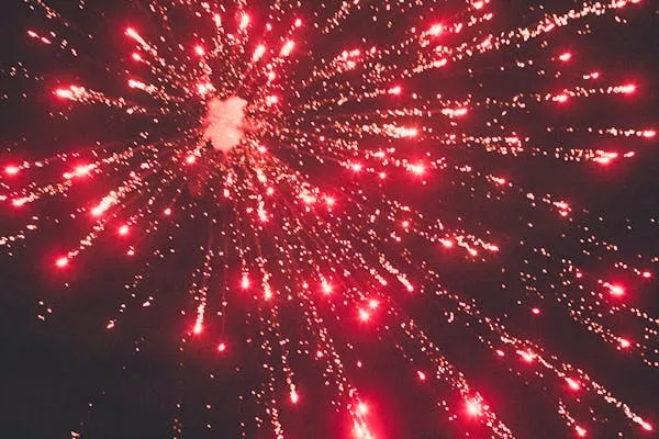 Red Fireworks Bursting in the Night Sky HD Wallpaper