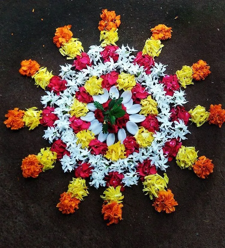 Simple and Vibrant Athapookolam Design for Onam HD images