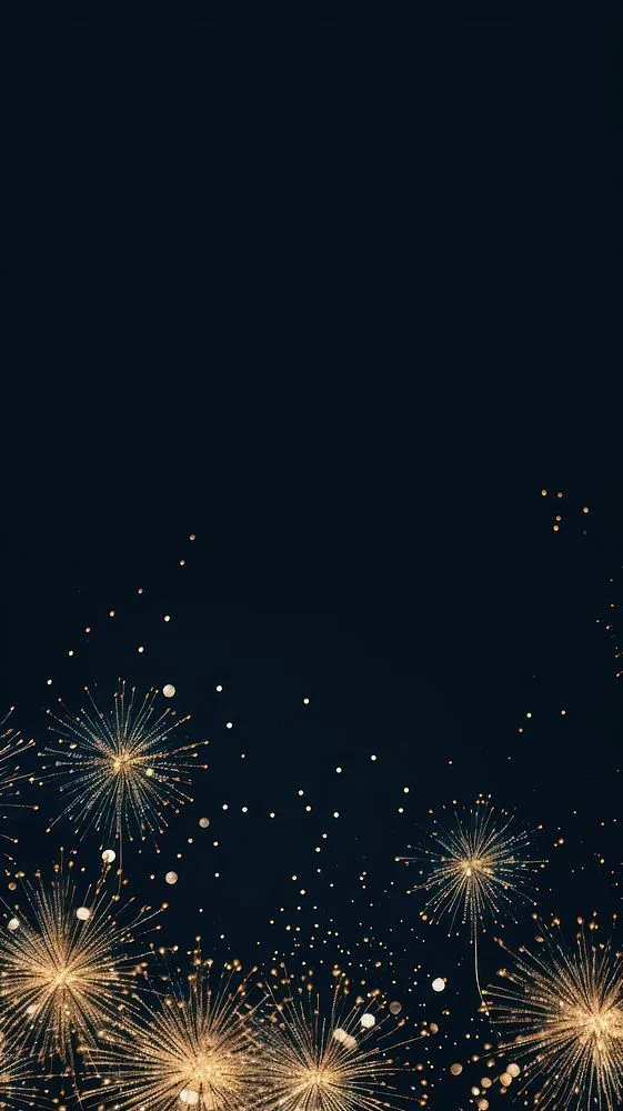 Simple sparkly fireworks creating a dazzling effect in the sky