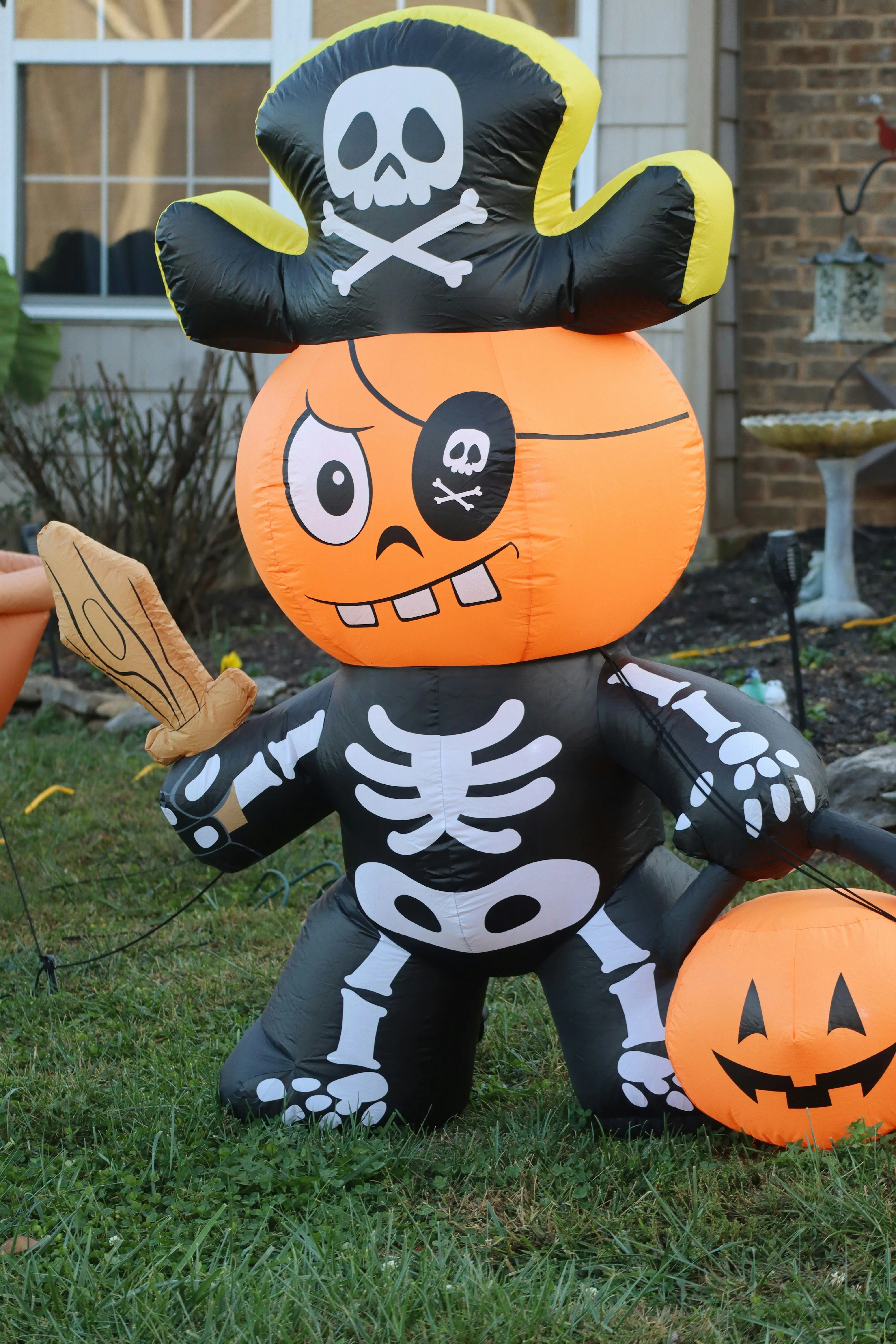 Skeleton with Pumpkin Head Halloween Decoration Wallpaper