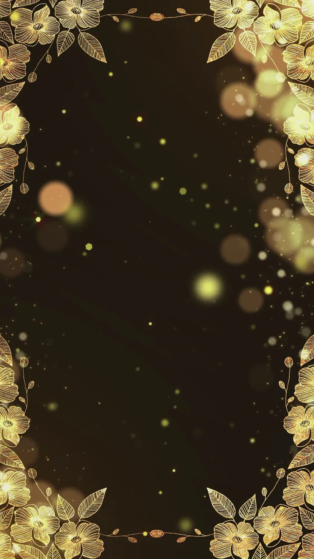 Soft glowing bokeh effect with golden lights Background