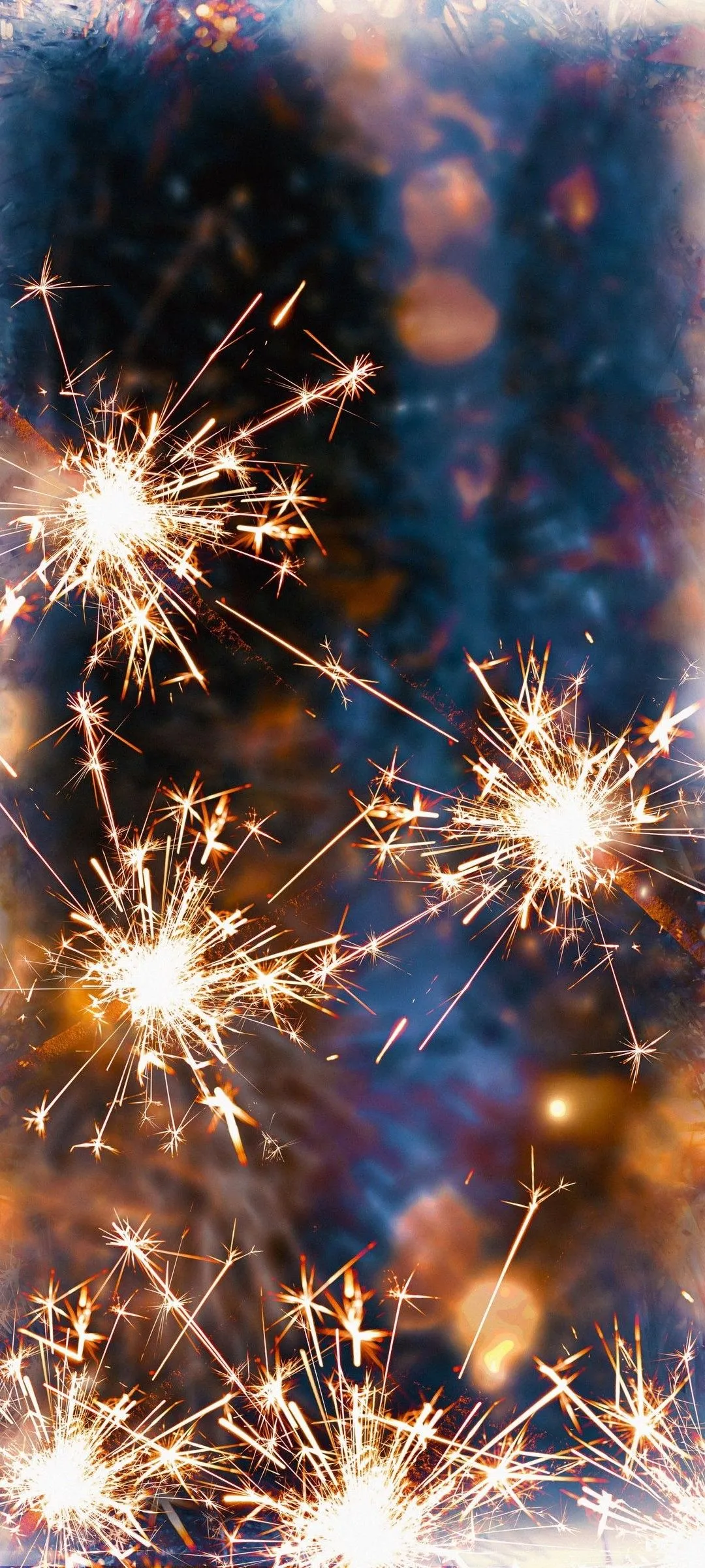Sparklers Creating Glowing Trails in the Night Darkness