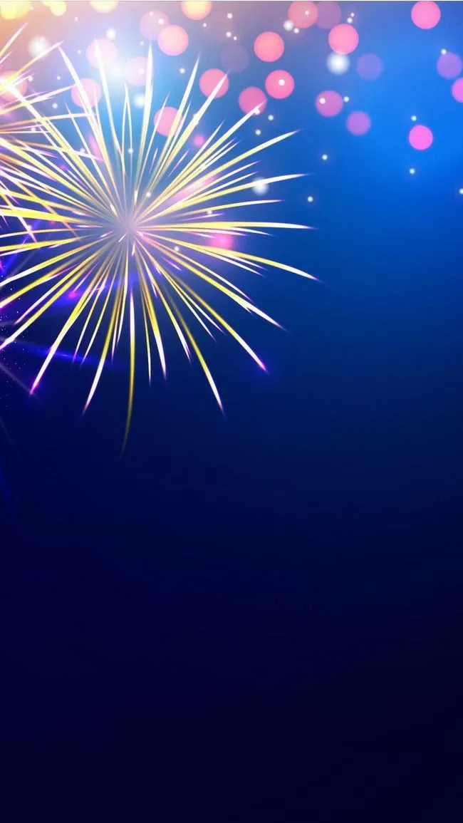 Sparkling Fireworks Display with Blue and Red Trails HD