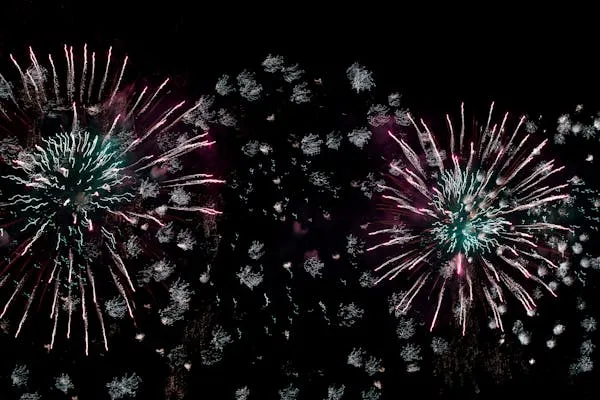 Spectacular Fireworks Bursts Lighting the Night Sky in Color