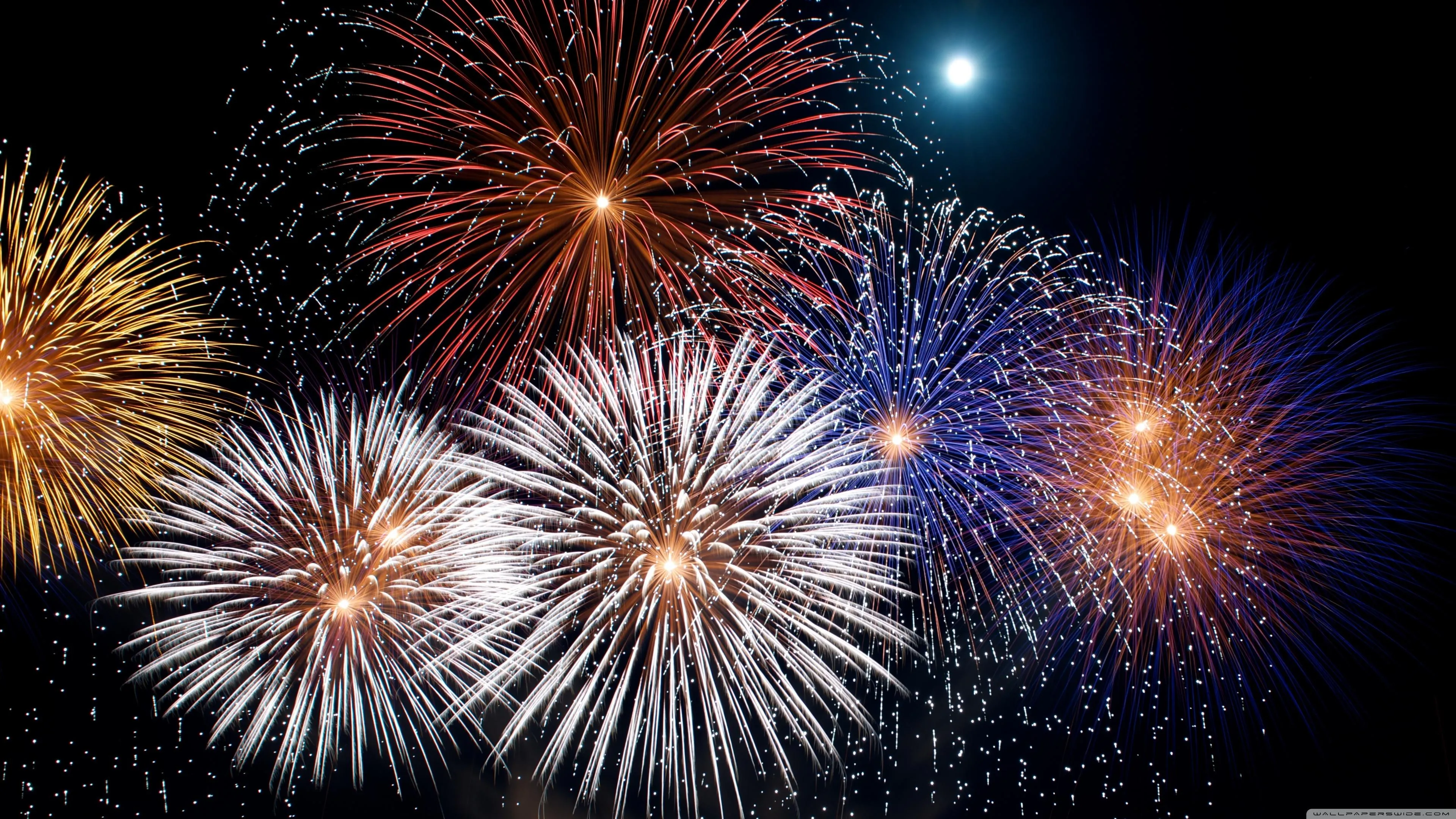Spectacular fireworks display lighting the night in Landscape