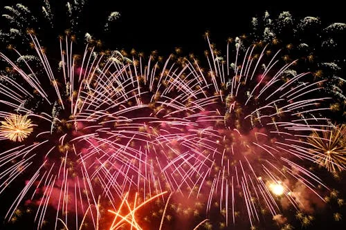 Spectacular fireworks display with vibrant colors HD image