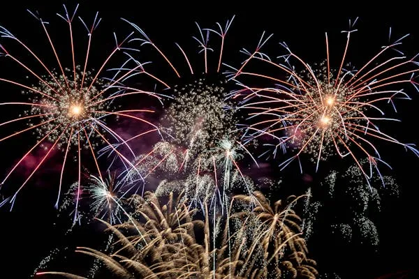 Striking Grand Fireworks Display Illuminating the Night Sky
