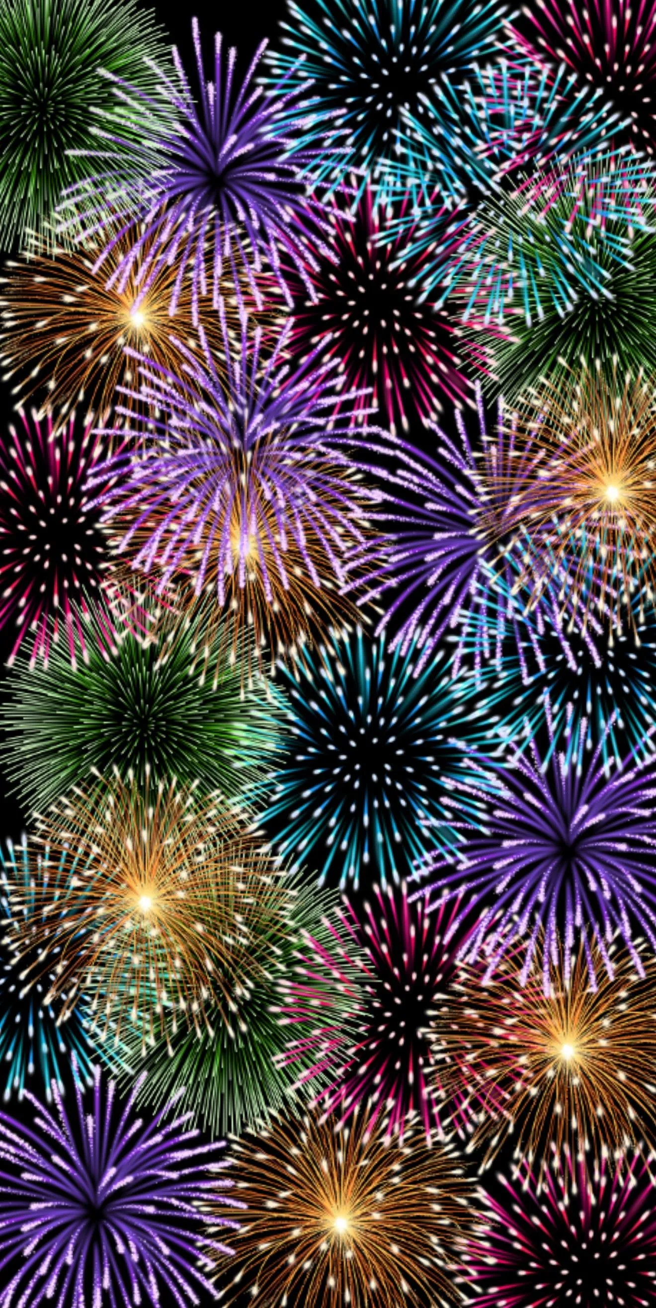 Stunning array of multi colored fireworks in the night