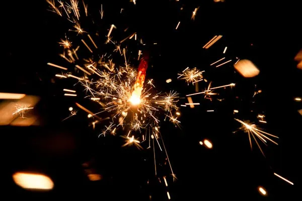 Stunning Close up of Sparkling Firework in the Night Sky