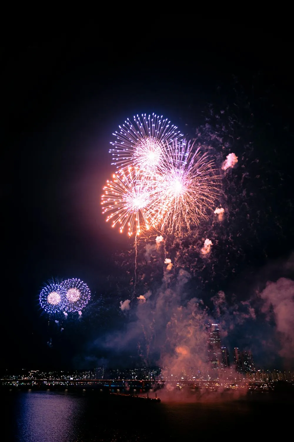 Stunning display of fireworks lighting up the night