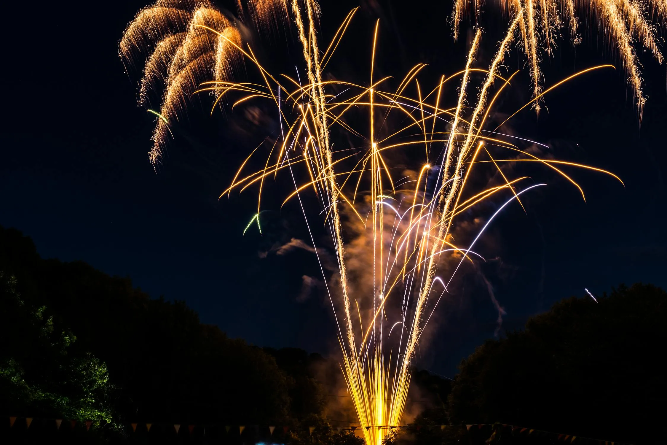 Stunning Fireworks Bursting in a Bright Display Wallpaper