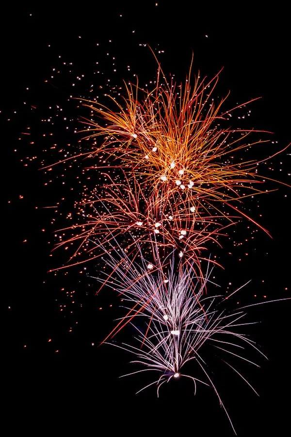 Stunning Fireworks lighting up the night vibrant colors