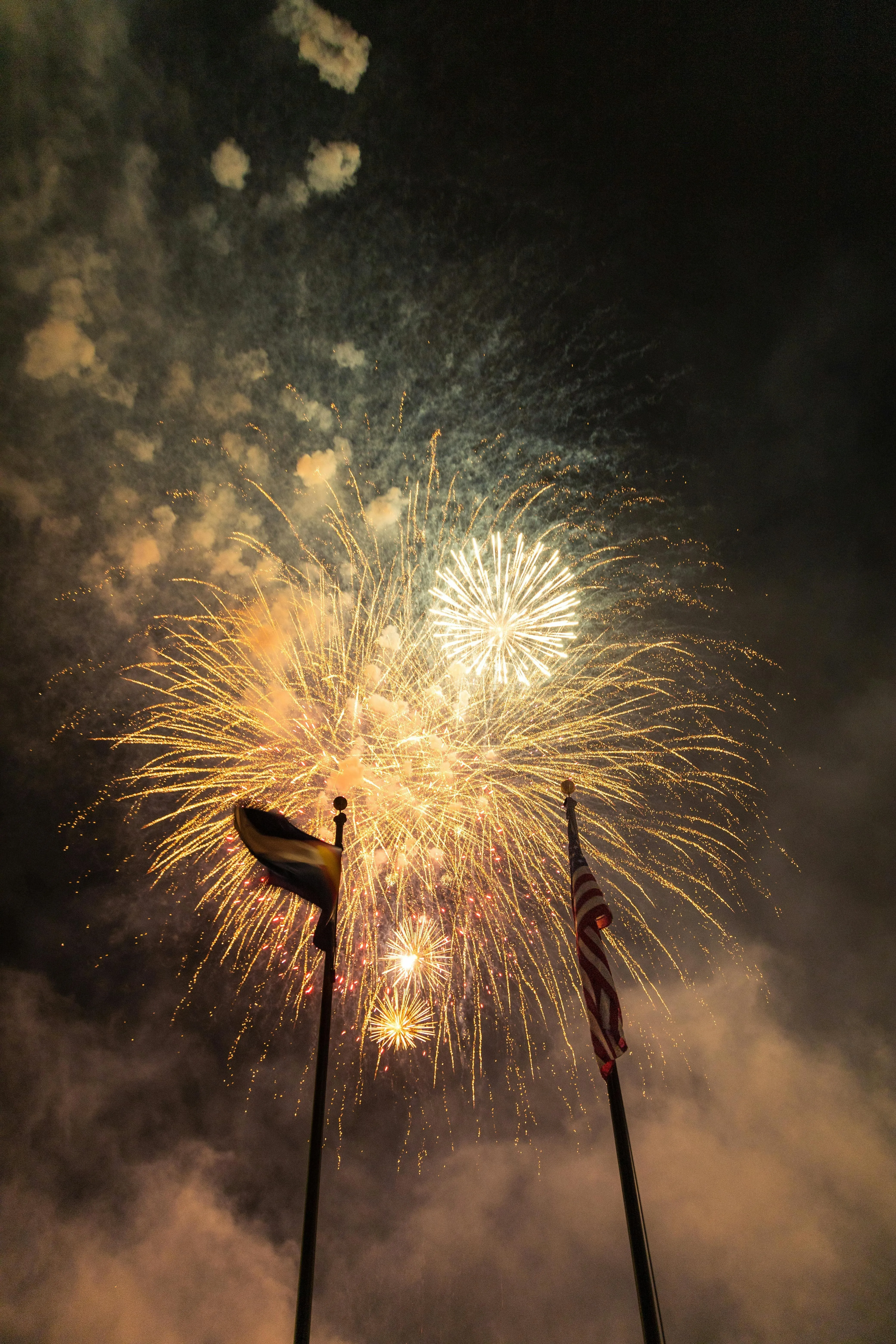 Stunning Fireworks over a Dark Horizon Wallpaper HD