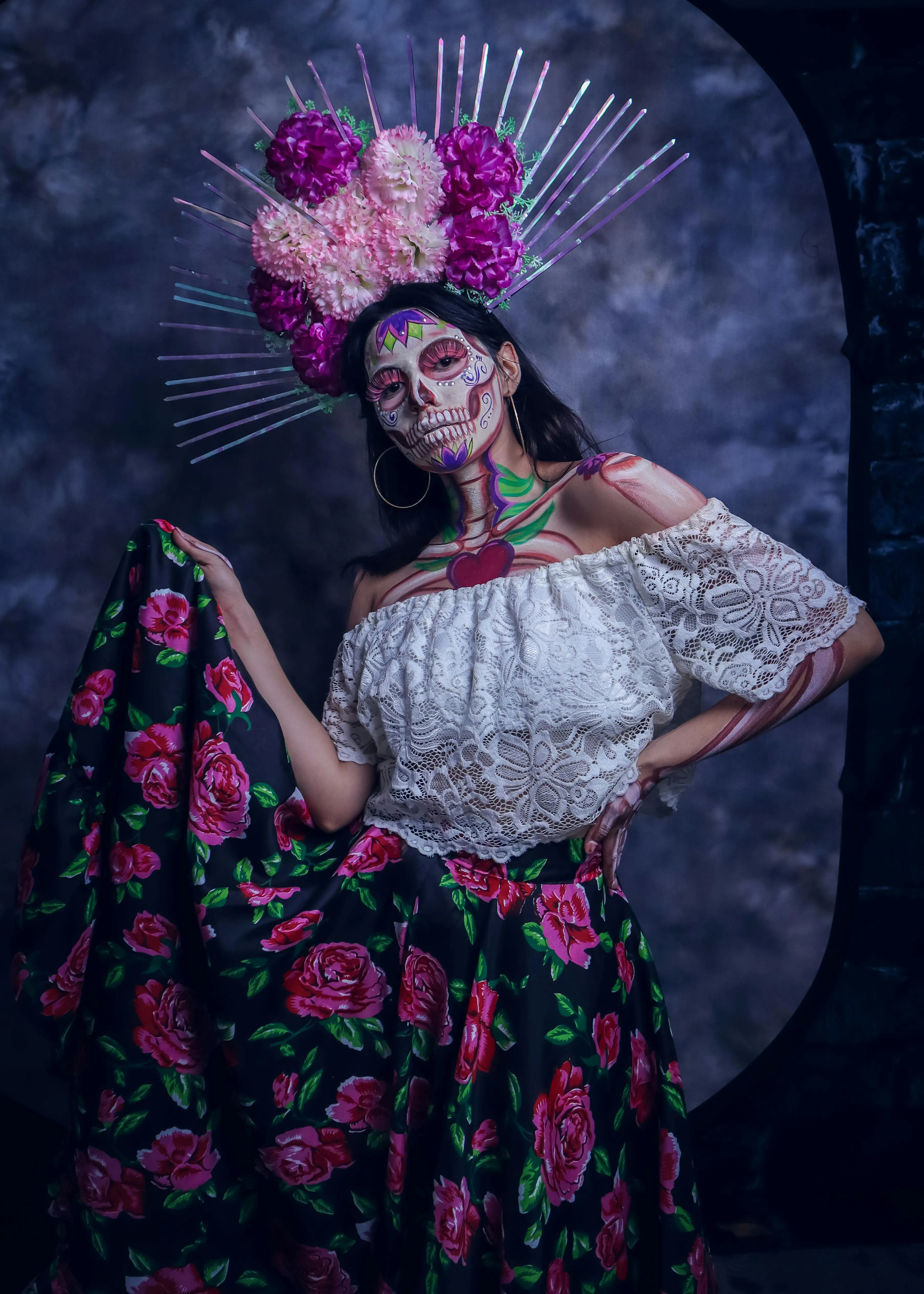 Traditional Mexican Costume for Day of the Dead Wallpaper