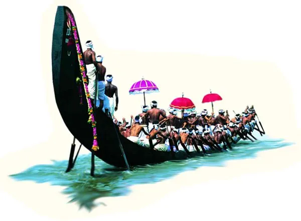 Traditional snake boat race during Onam festival in Kerala