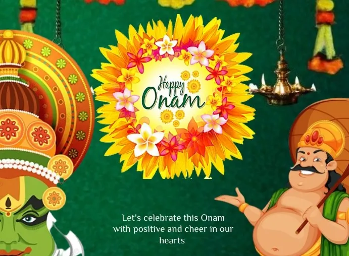 Trending Happy Onam poster with a picture King of Mahabali