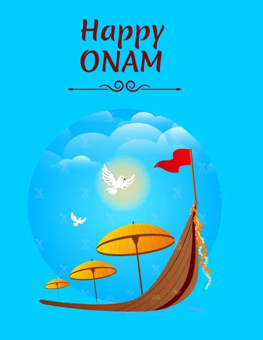 Vallam kali image drawing and flying the flag in red colour