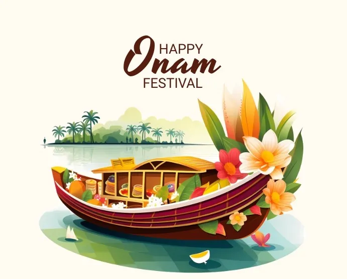 Vallam Kali image with the Onam festival poster image