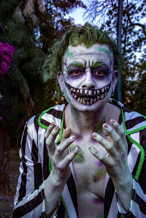 Vibrant Face Paint and Costume at Halloween Street Party