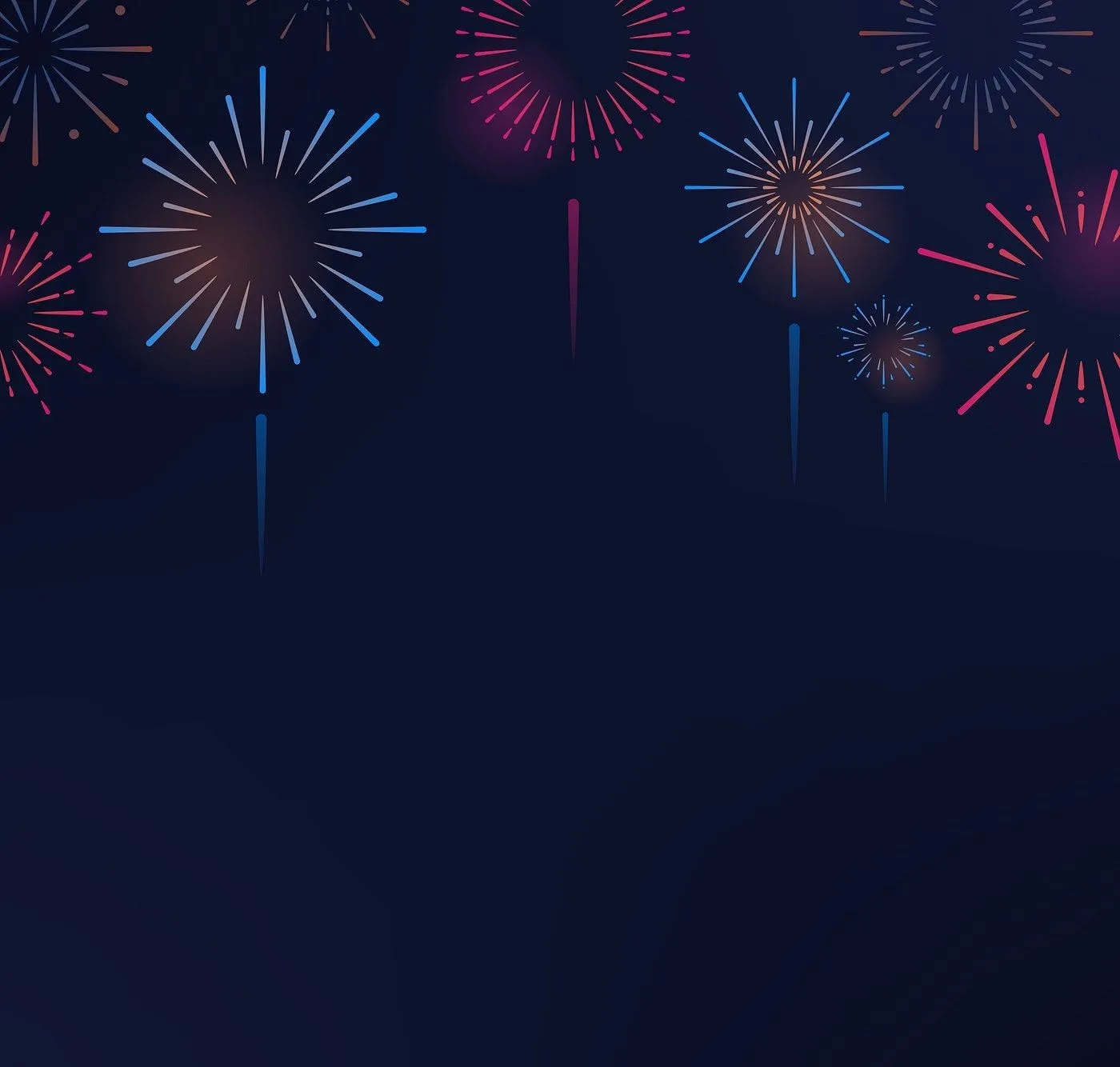 Vibrant Fireworks against Purple background Wallpaper