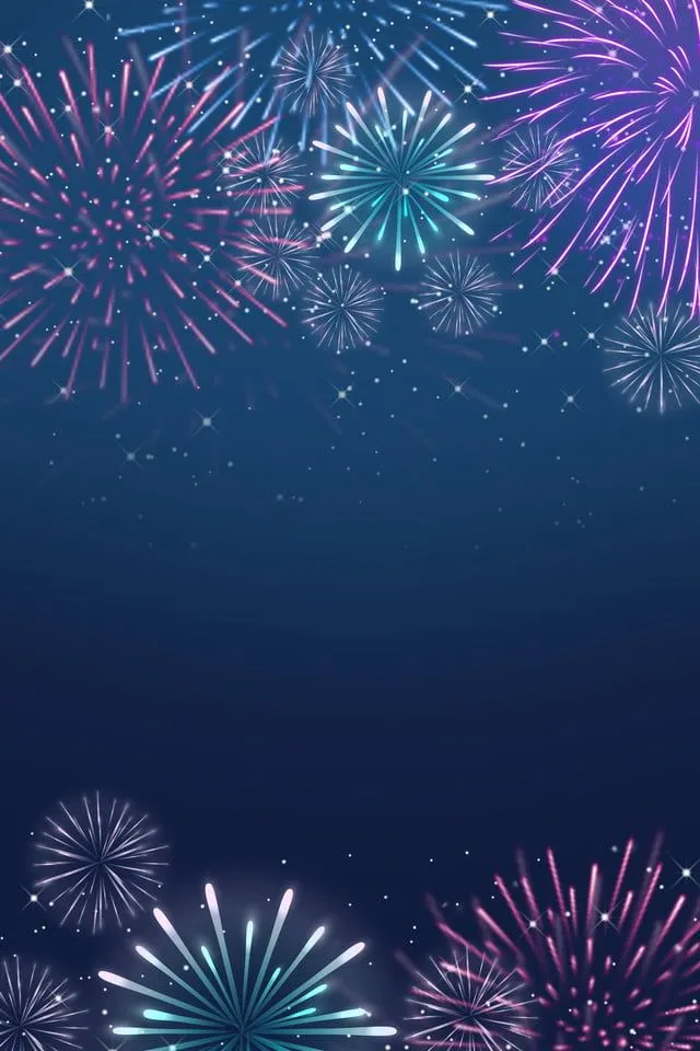 Vibrant Fireworks of Different Colors Fill the Night Sky