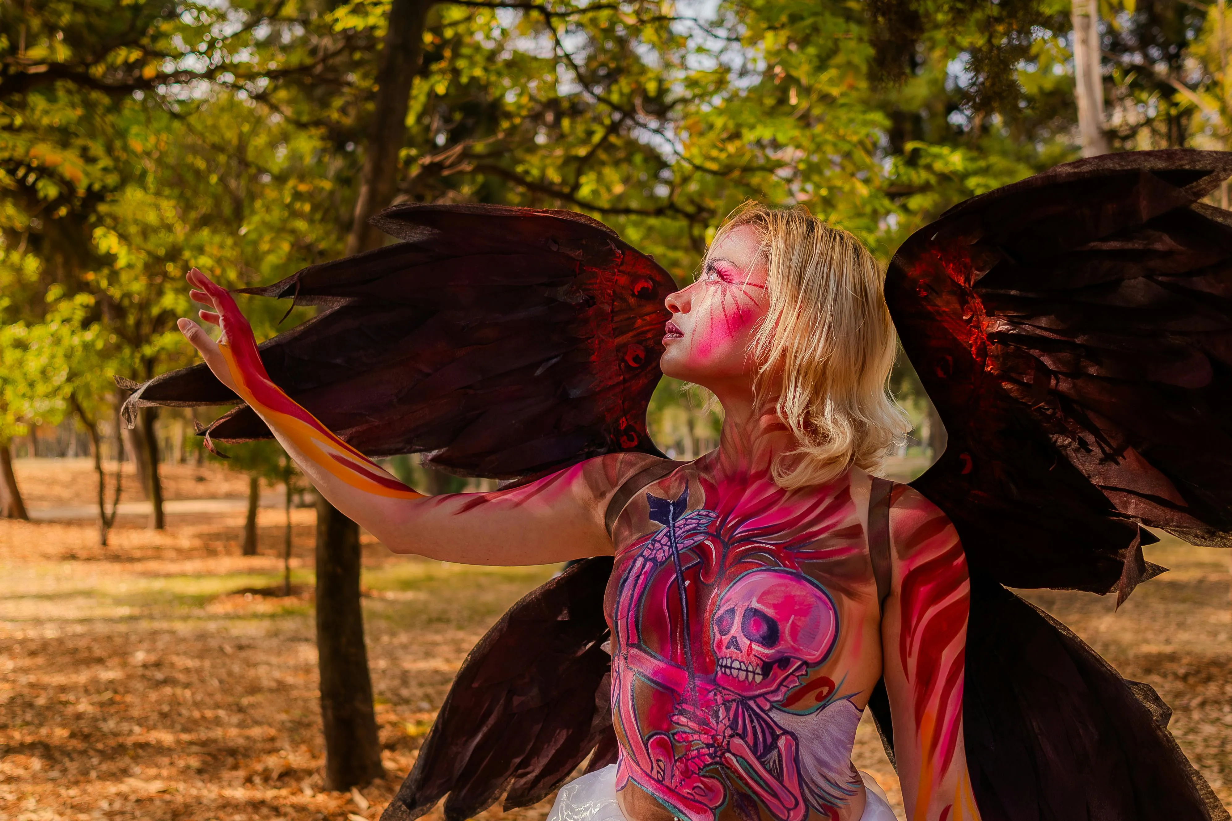 Woman in Fantasy Fairy Costume with Wings HD Wallpaper