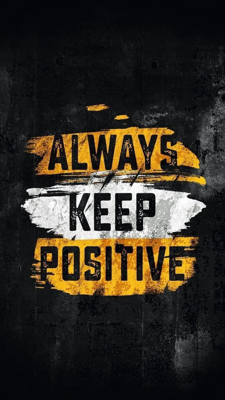 Always Keep Positive Text on a Dark Gym Background Wallpaper