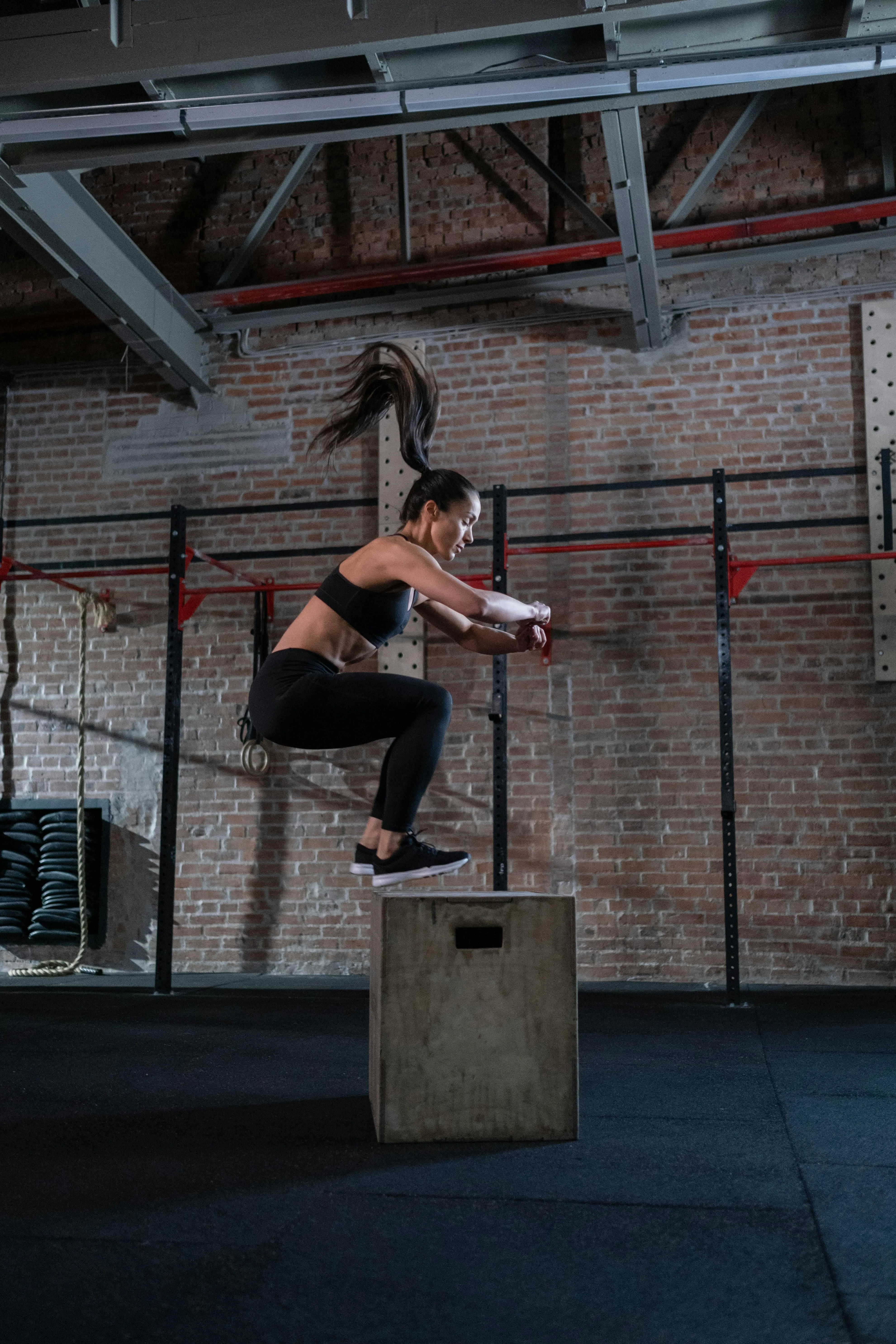 Athlete Performing a Plyometric Box Jump To Boost Power