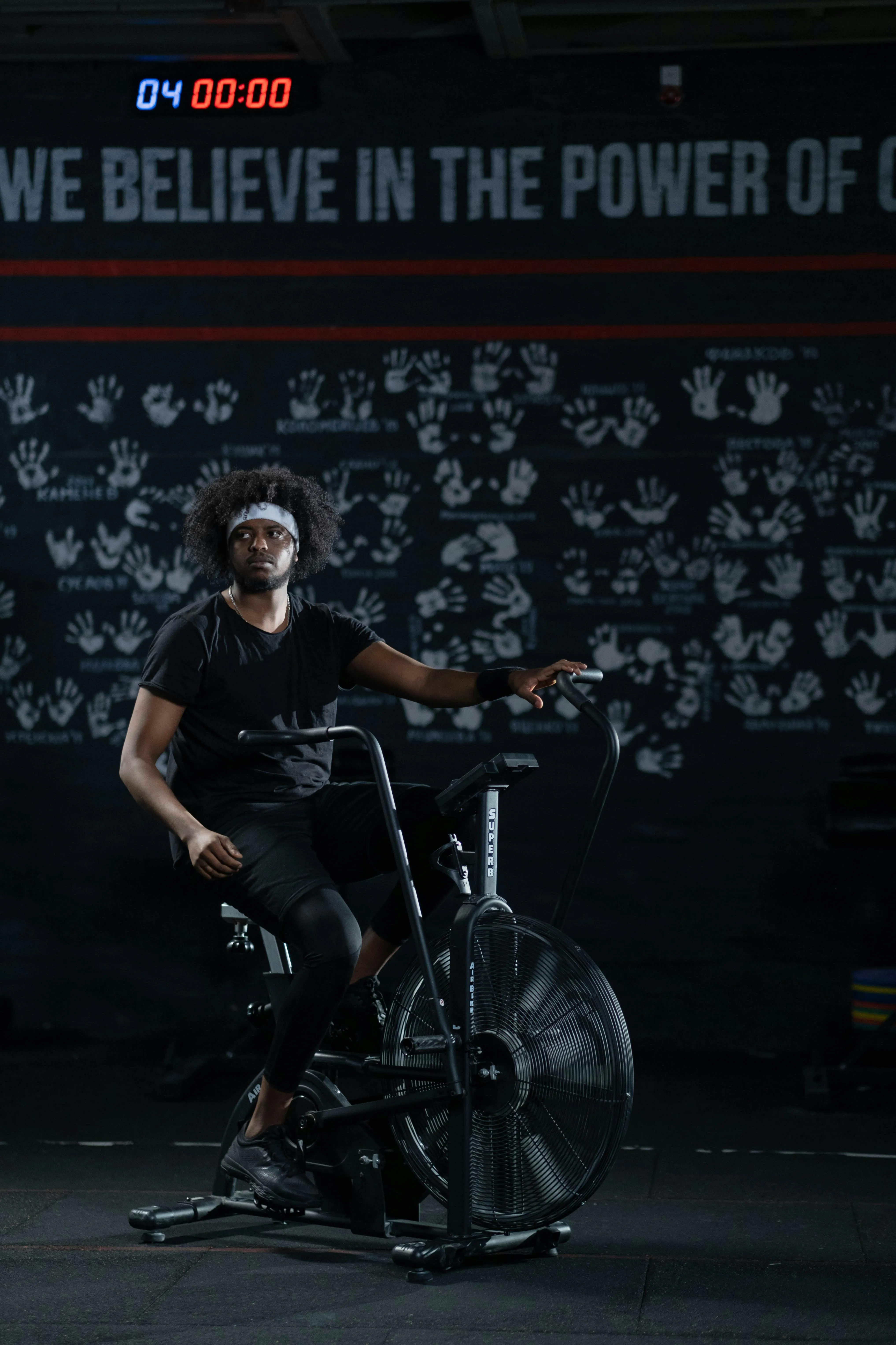 Athlete Riding Stationary Bike For Effective Cardio Session