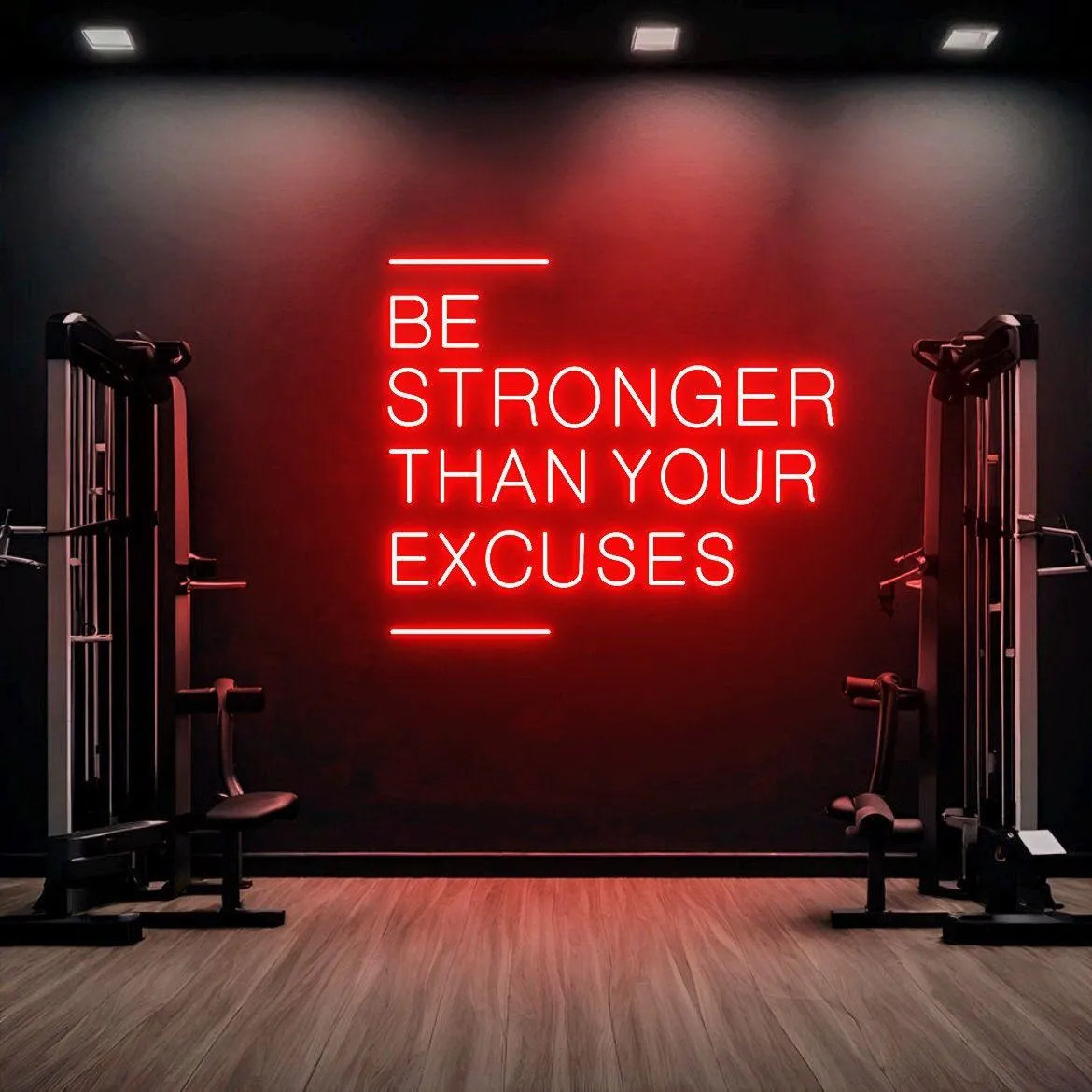 Be Stronger Than Your Excuses Quote in a Gym Free Wallpaper