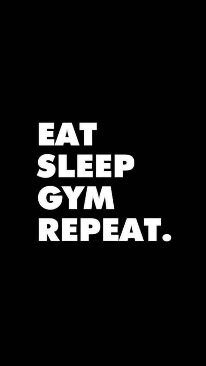 Black and White Quote Saying Eat Sleep Gym Repeat Wallpaper