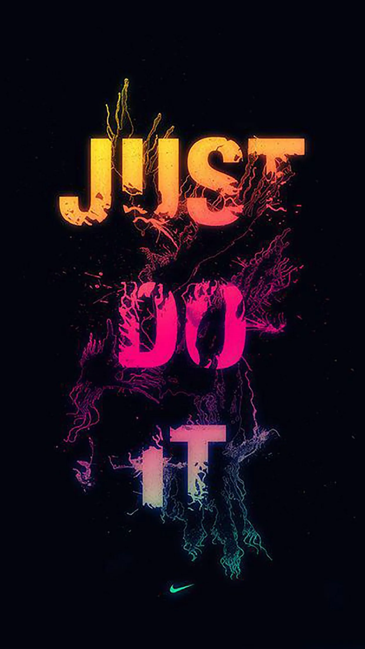 Colorful Just Do It Motivational With Paint Splash Effect