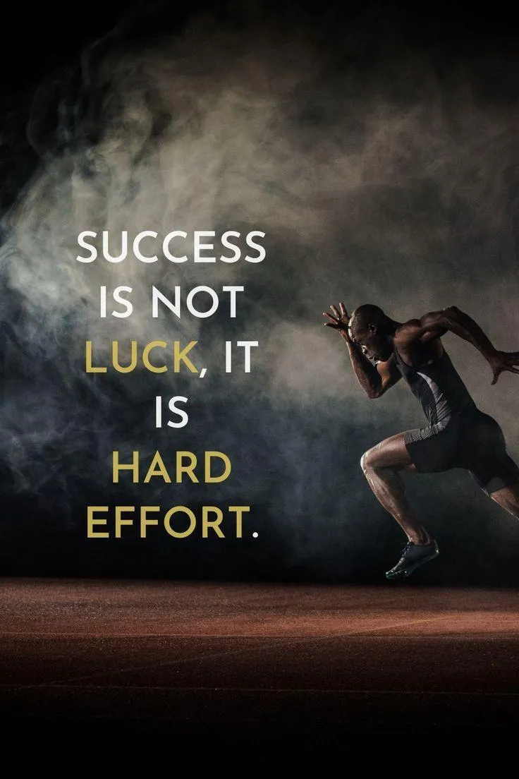 Fitness Quote Saying Success Takes Hard Effort Not Luck