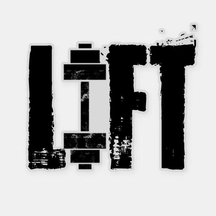 Grunge Style Lift Text With Dumbbell Replacing Letter I