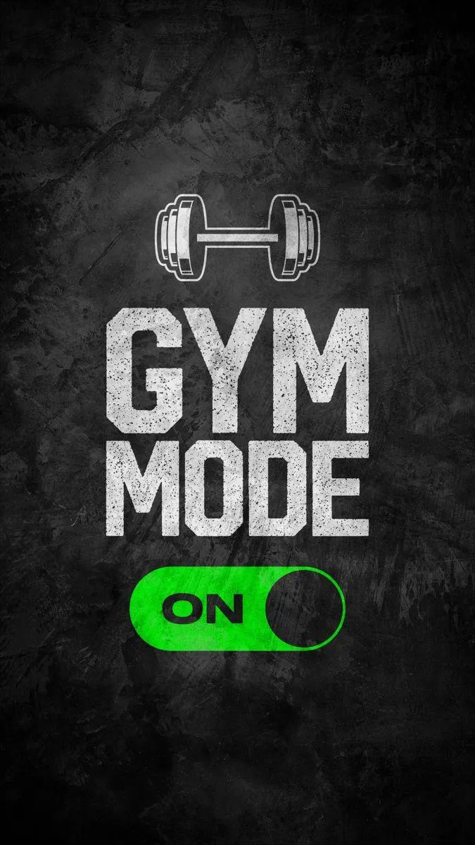Gym Mode on Motivational Fitness Poster With Dumbbell Icon