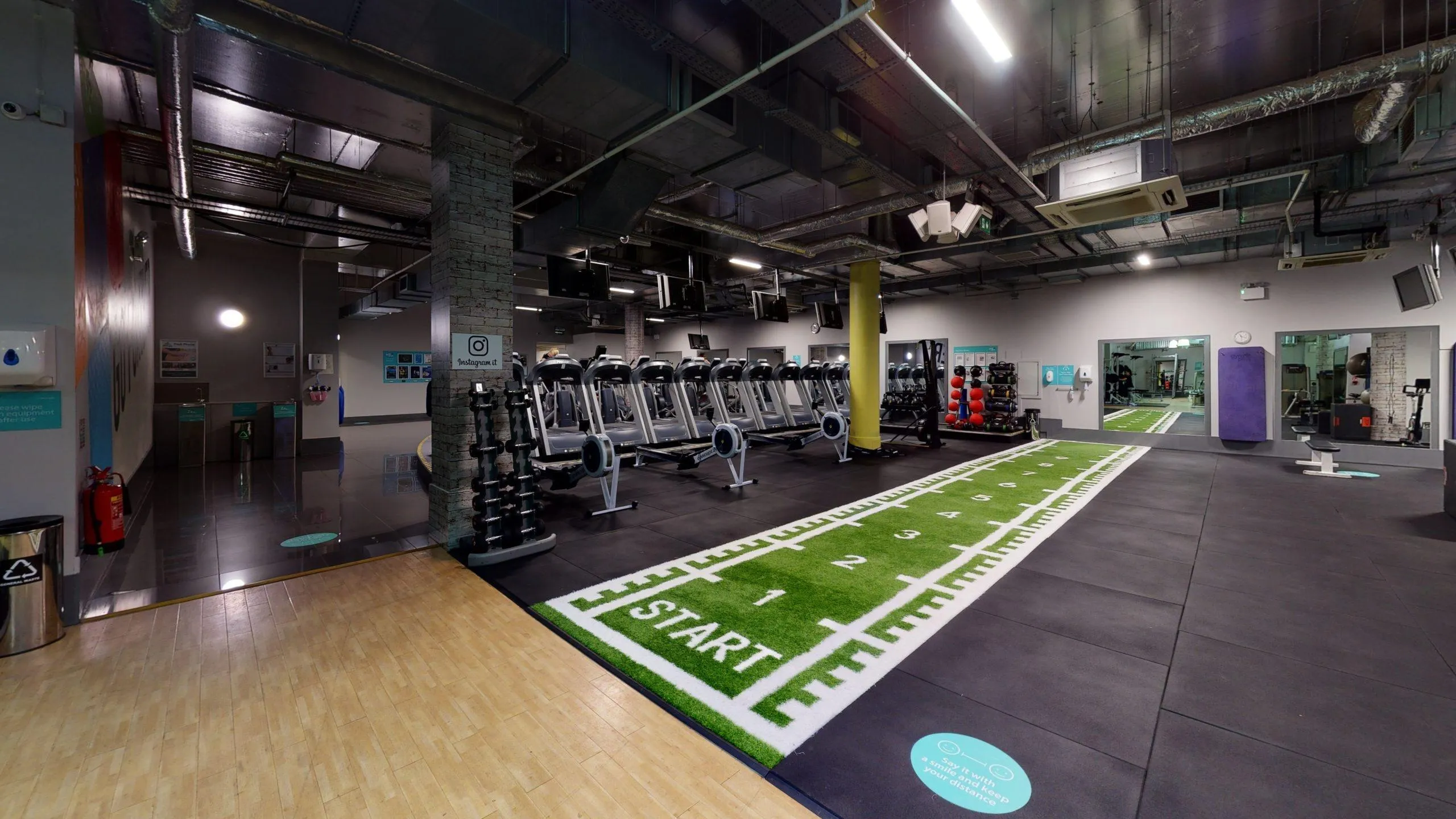 Gym With Turf Area For Functional Training and Exercises