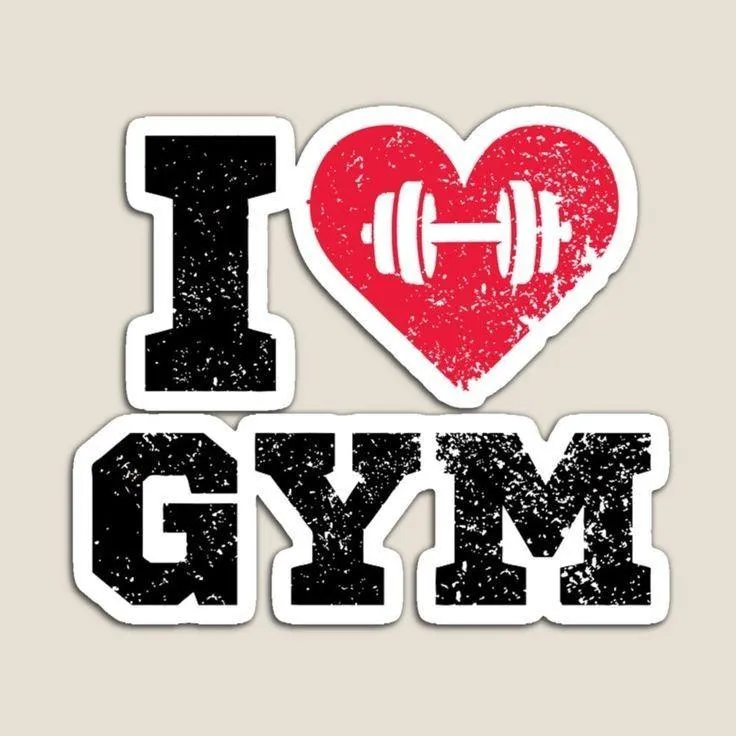 I Love Gym Artwork With Heart and Dumbbell Illustration
