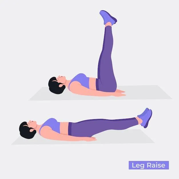 Leg Raise Exercise Illustrated For Core and Abs Work