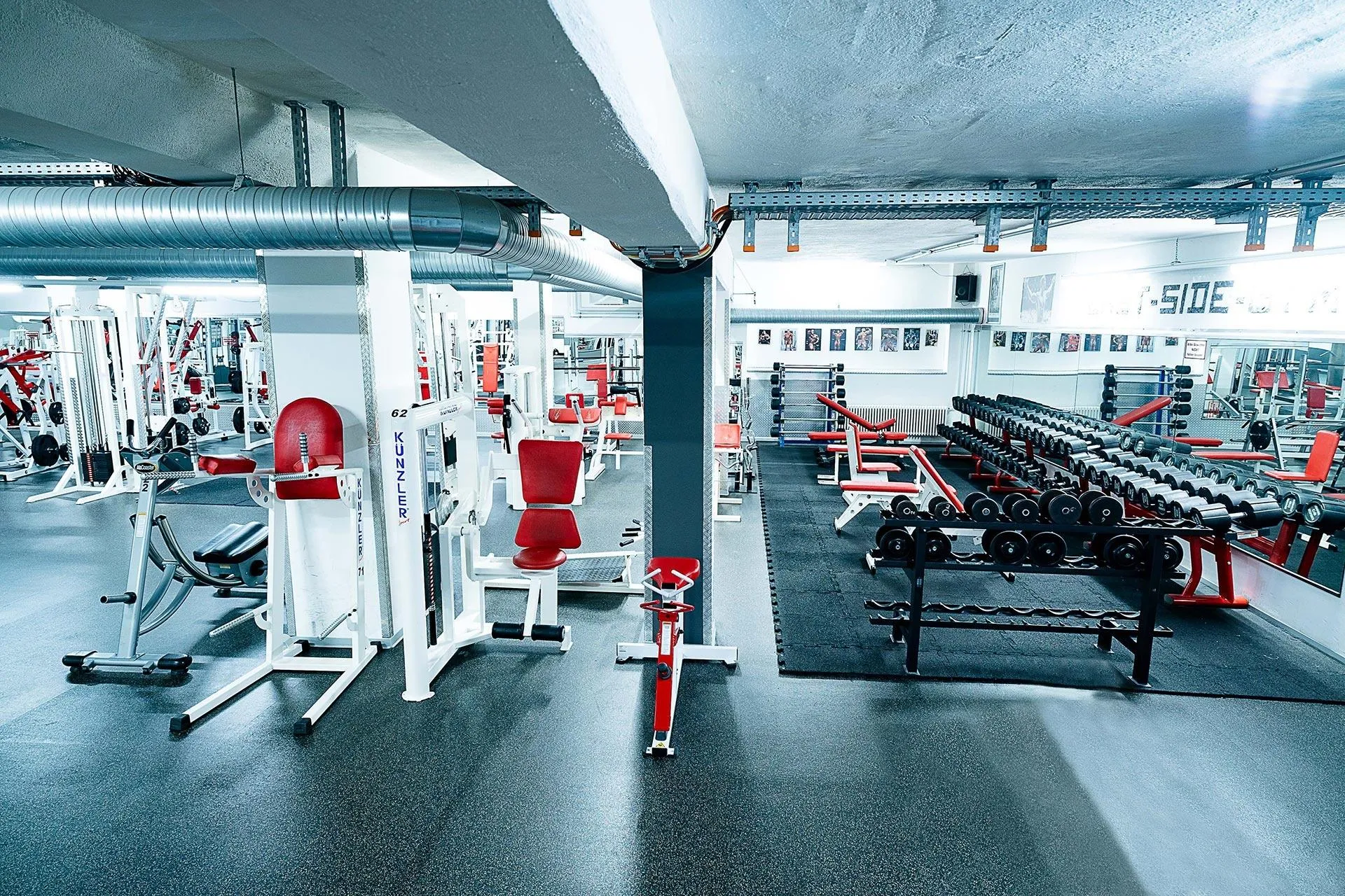 Modern Gym With Various Workout Machines and Weights