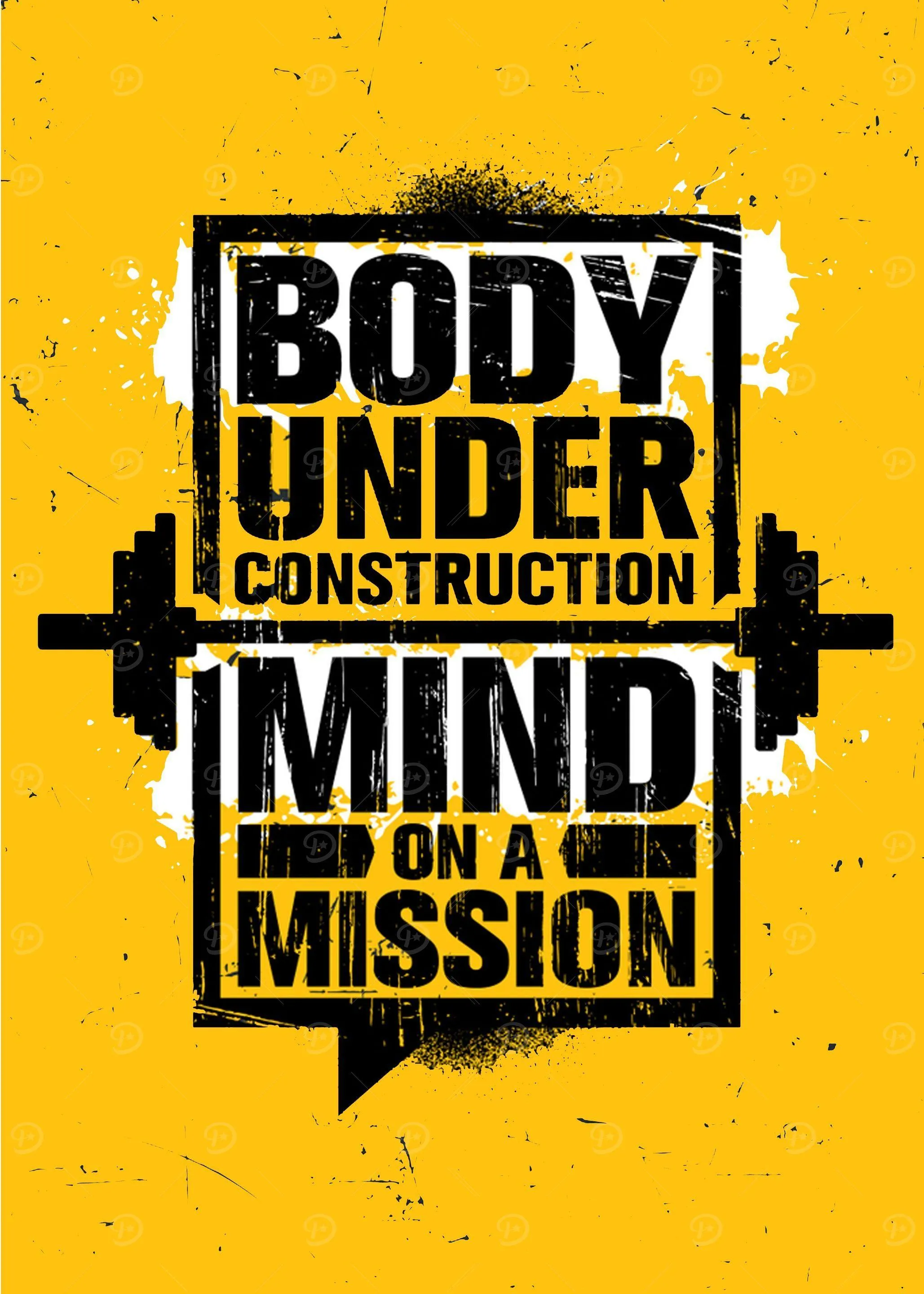 Motivational Fitness Quote on a Bold Yellow Background