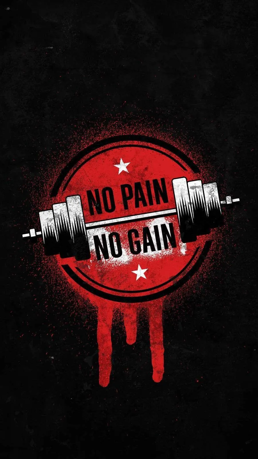 Motivational No Pain No Gain Gym Poster With Dumbbell Image