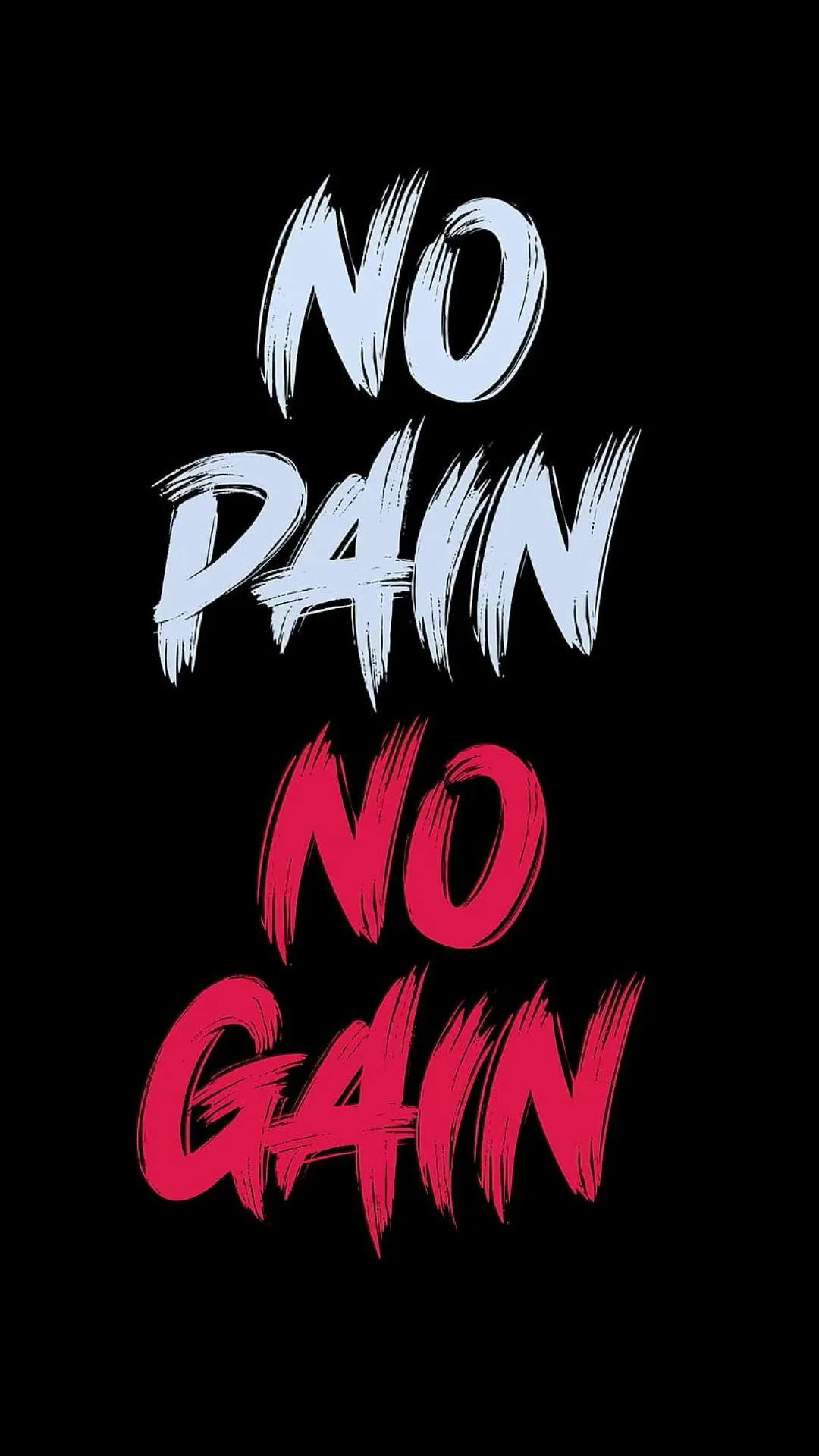 No Pain No Gain Quote in Red and White Letters Hd Wallpaper